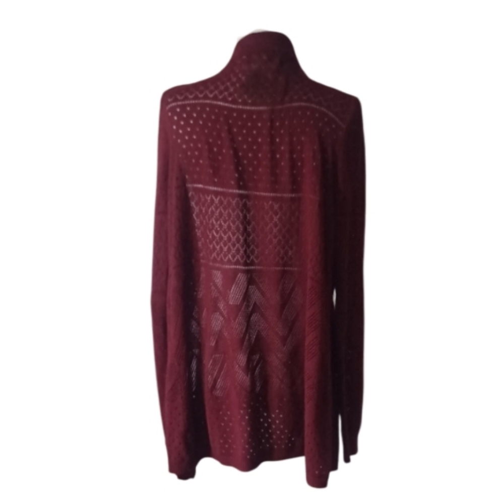 "Pink Rose" Open‑Front Sweater – Size Large - Picture 6 of 8